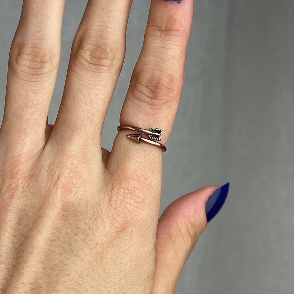Dainty Copper Tone Arrow Shaped Wrap Ring Bohemian Jewelry Size 5 - 5.5 NWOT